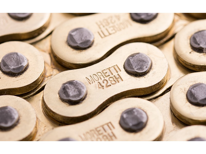 Moretti drive chain 428H-130 gold (without o-ring) for moped