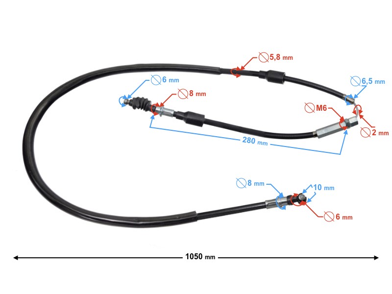 Clutch cable for Fighter 1 moped