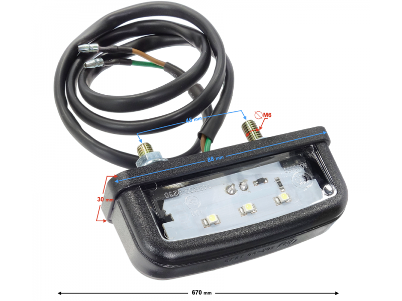 License plate lamp for Hyper 125 motorcycle