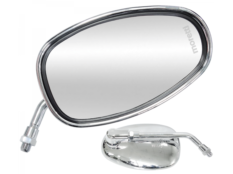 R + R mirrors silver (thread diameter 10mm) for moped Fighter 1 without homologation