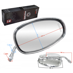 R + R mirrors silver (thread diameter 10mm) for moped Fighter 1 without homologation