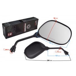 R + R mirrors (thread diameter 10mm) for moped Fighter 3 with homologation