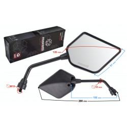 R + R mirrors (thread diameter 10mm) for moped TZR50N with homologation
