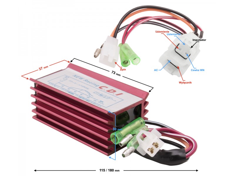 Ignition module for Falcon scooter - red tuning