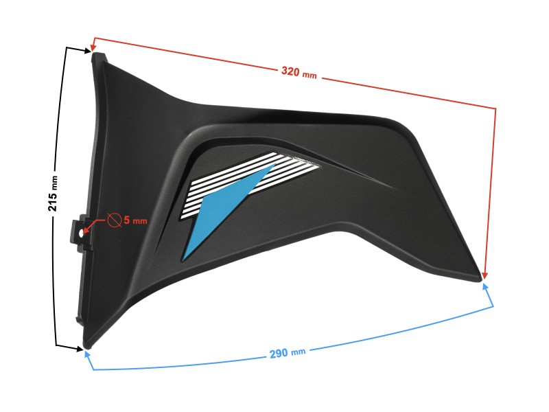Front lower left casing, blue, for FR 2 moped