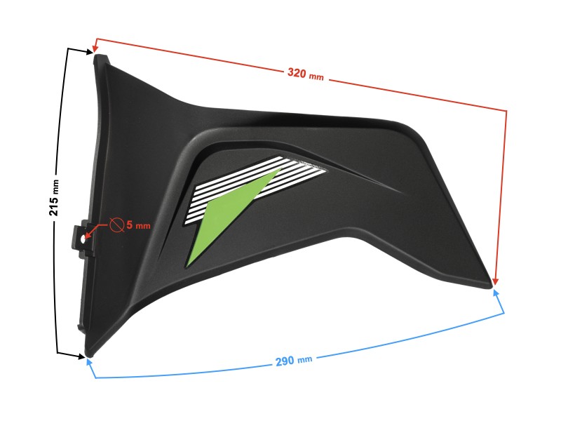 Front lower left casing, green, for FR 2 moped