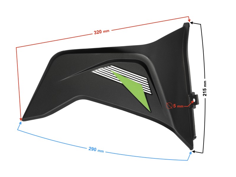 front lower right casing, green, for FR 2 moped