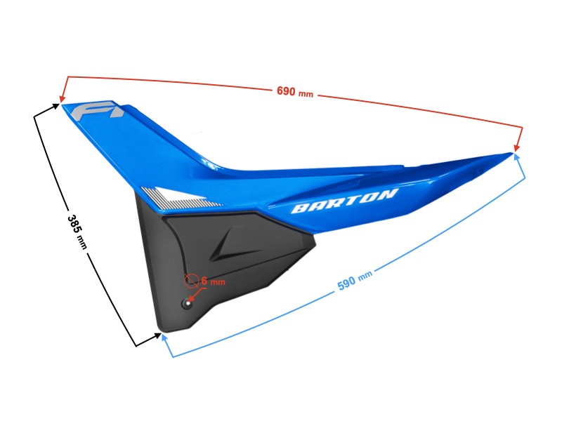 Side (rear) left casing for FR 2 moped, blue