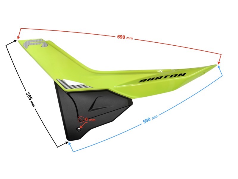 Side (rear) left casing for FR 2 moped, green