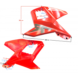 Left fuel tank cove, redr for Hyper 125 motorcycle