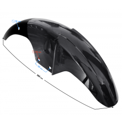 Cover - front fender, black for Fighter 2 moped