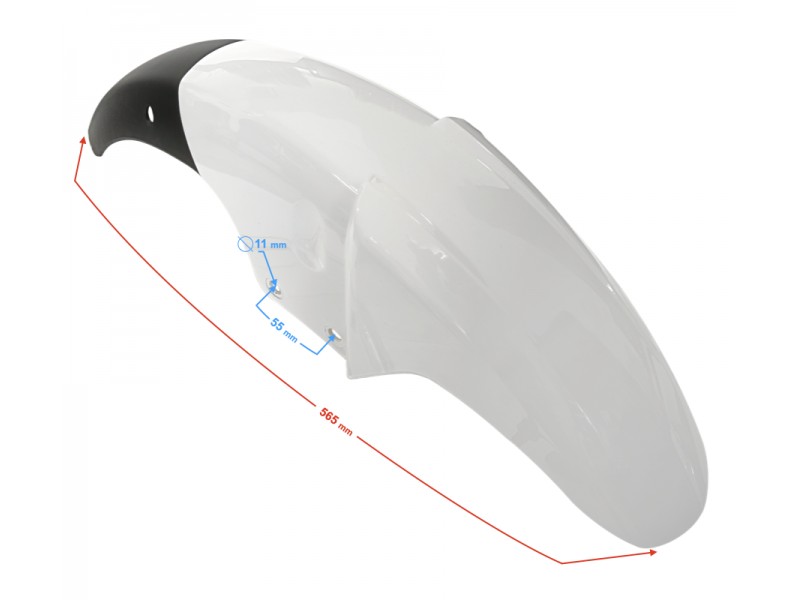 Cover - front fender , white for Fighter 2 moped