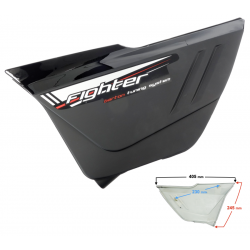 Left side cover, black for Fighter 2 moped