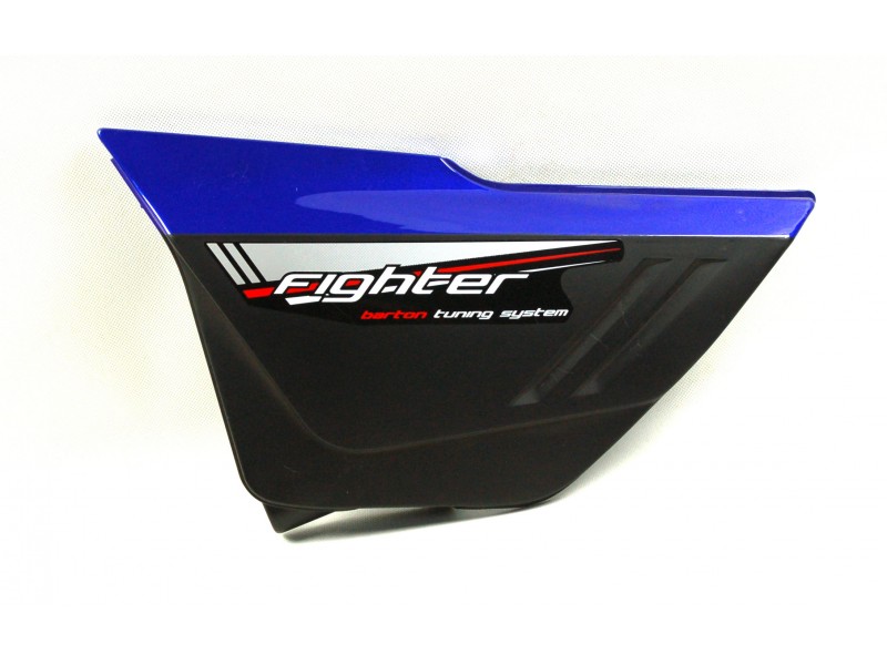 Left side cover, blue for Fighter 2 moped