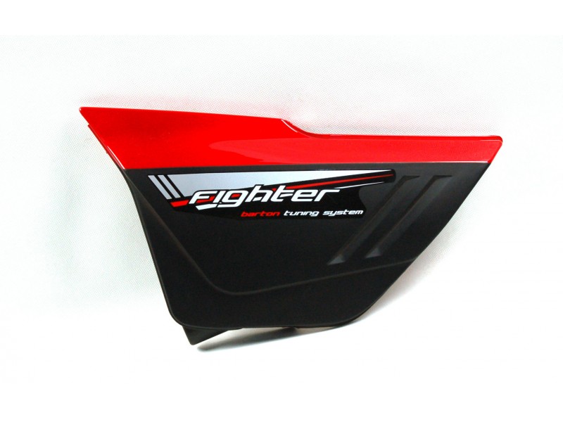 Left side cover, red for Fighter 2 moped