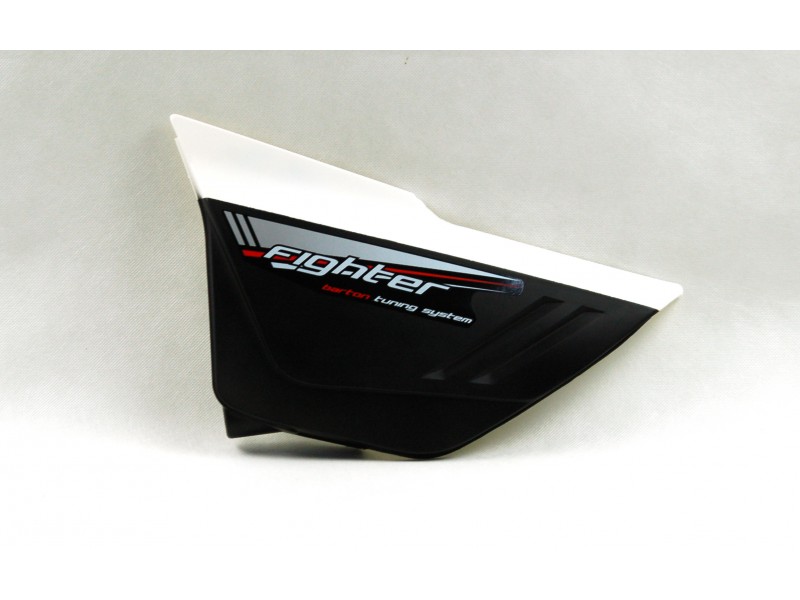 Left side cover, white for Fighter 2 moped