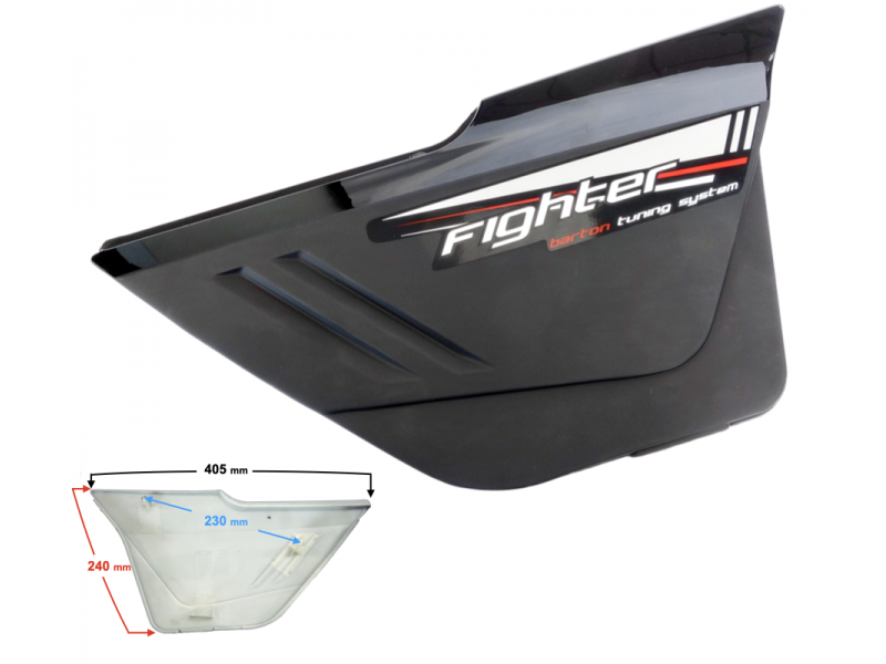 Right side cover, black for Fighter 2 moped