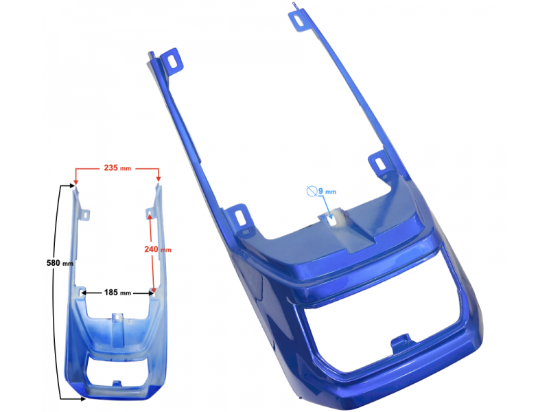 Rear blue cover for Fighter 2 moped