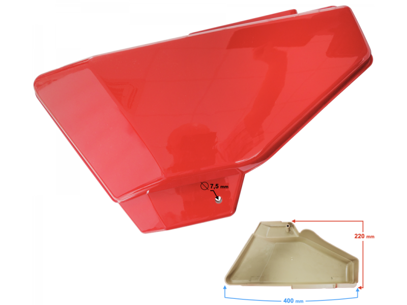 Left side cover , red for Ranger Classic moped