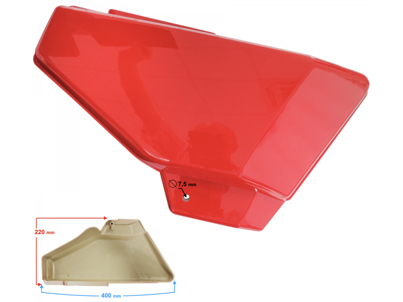 Right side cover , red for Ranger Classic moped