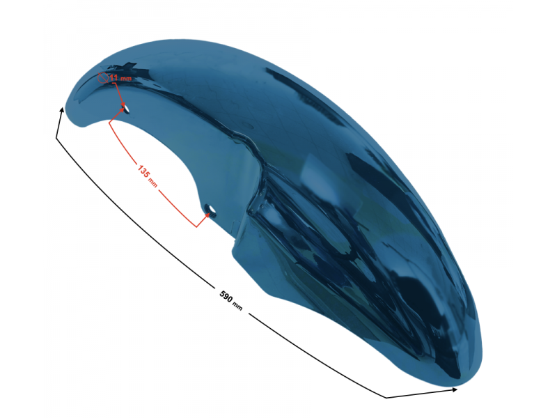 Cover - front fender , blue for Sprint 2 moped