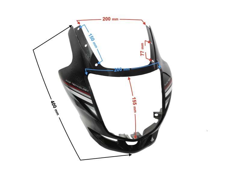 Headlamp cover, black for Sprint 2 moped