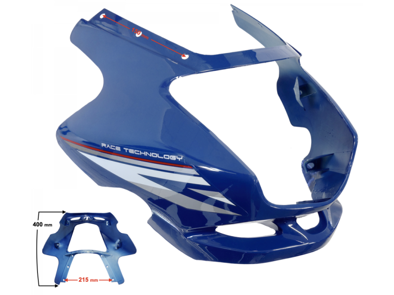 Headlamp cover, blue for Sprint 2 moped