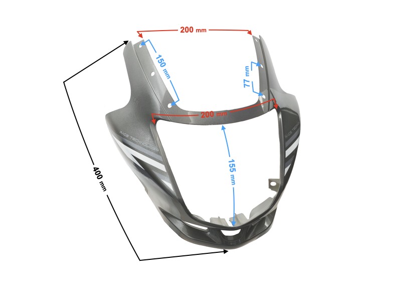 Headlamp cover, graphite for Sprint 2 moped