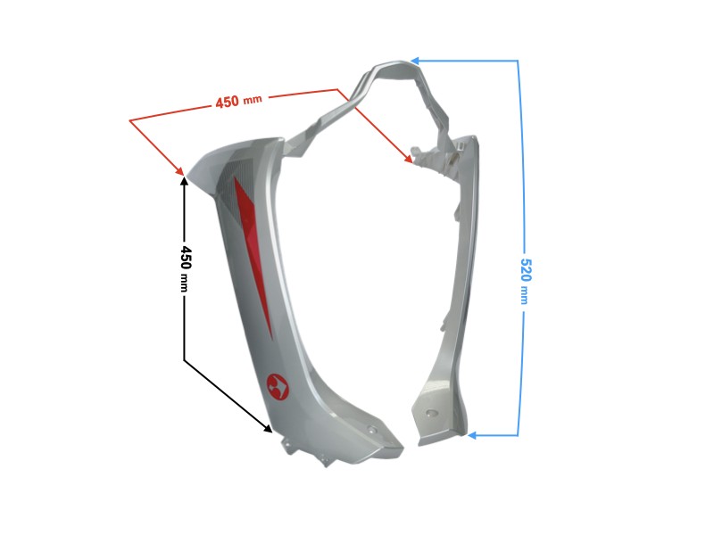 Front lower cover silver-red Scalpel 50