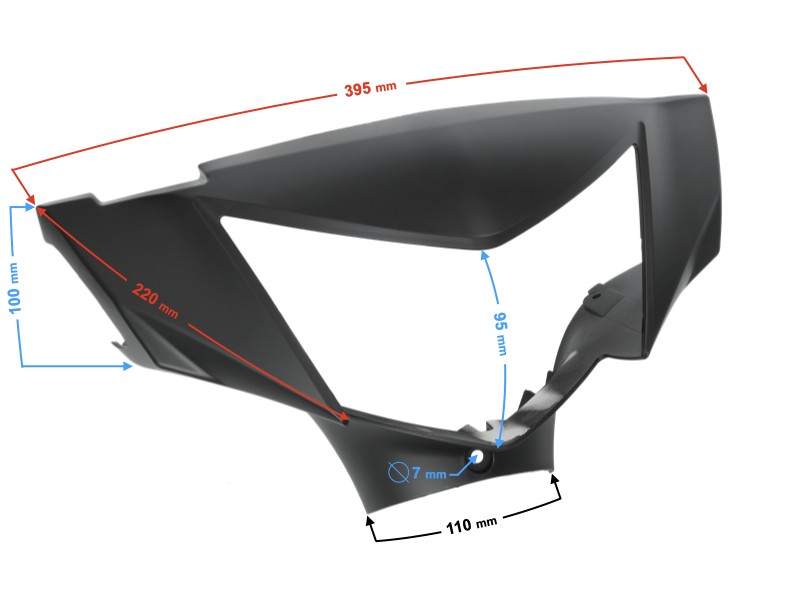 Front headlamp cover, graphite Scalpel 50