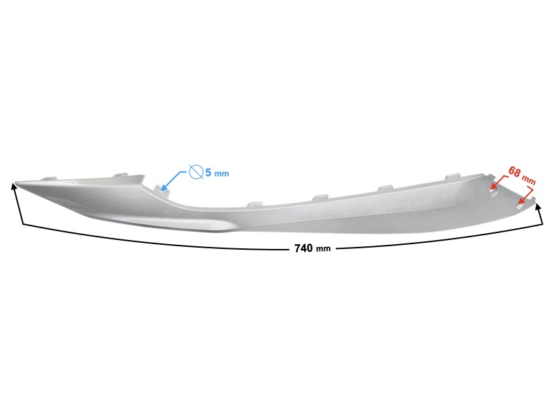 Lower right threshold cover, silver Scalpel 50