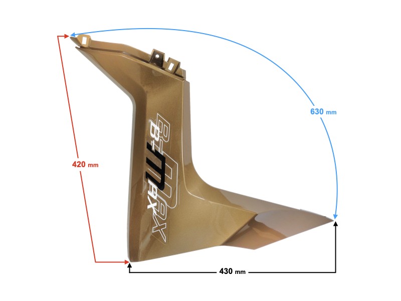 Left headlamp cover, graphite for B-Max scooter