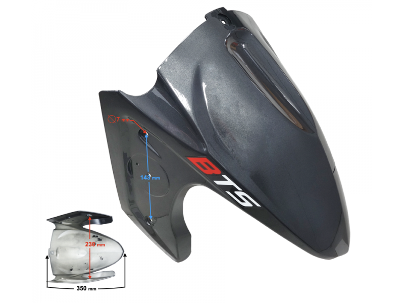 Cover - front fender, graphite for Falcon 125 2 scooter