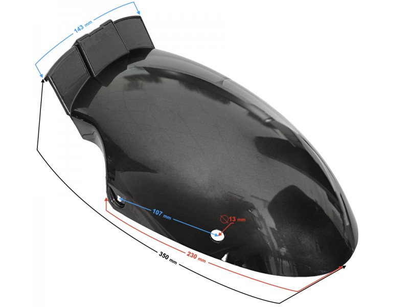 Cover - rear fender back part, graphite for Falcon 125 2 scooter