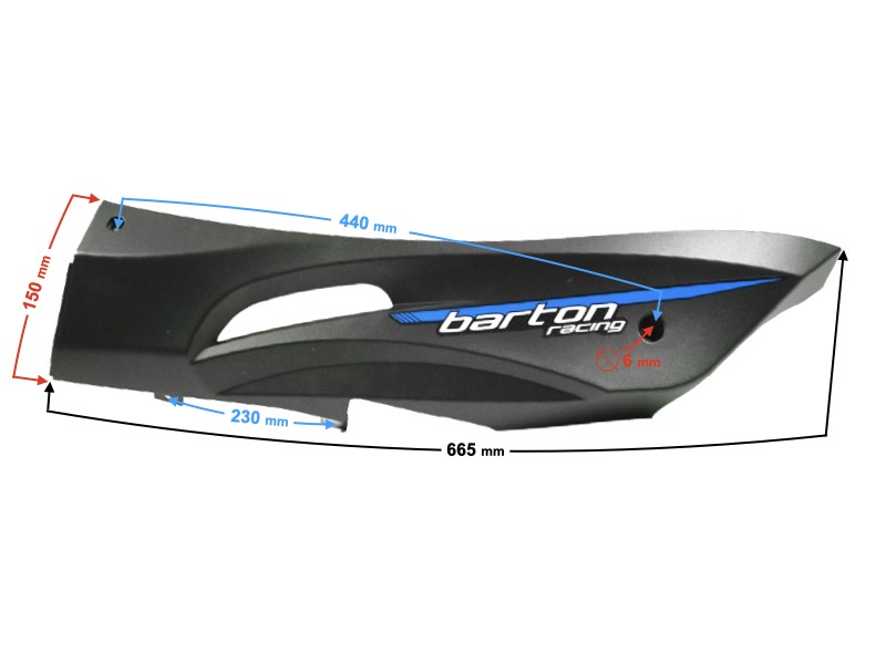 Left threshold cover, black-blue for Falcon 125 2 scooter