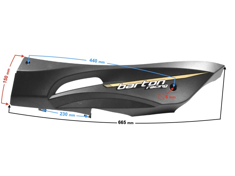 Left threshold cover, black-gold for Falcon 125 2 scooter