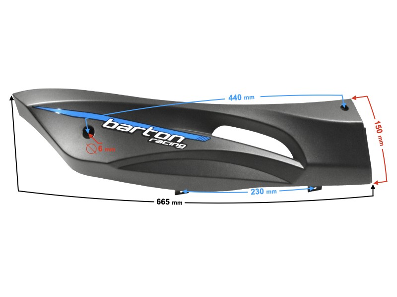 Right threshold cover, black-blue for Falcon 125 2 scooter