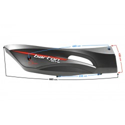 Right threshold cover, black-red for Falcon 125 2 scooter
