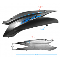 Rear left cover, black-blue for Falcon 125 2 scooter