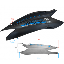 Rear right cover, black-blue for Falcon 125 2 scooter
