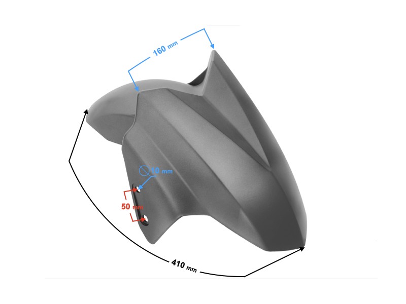 Front fender cover, graphite for E-Max scooter