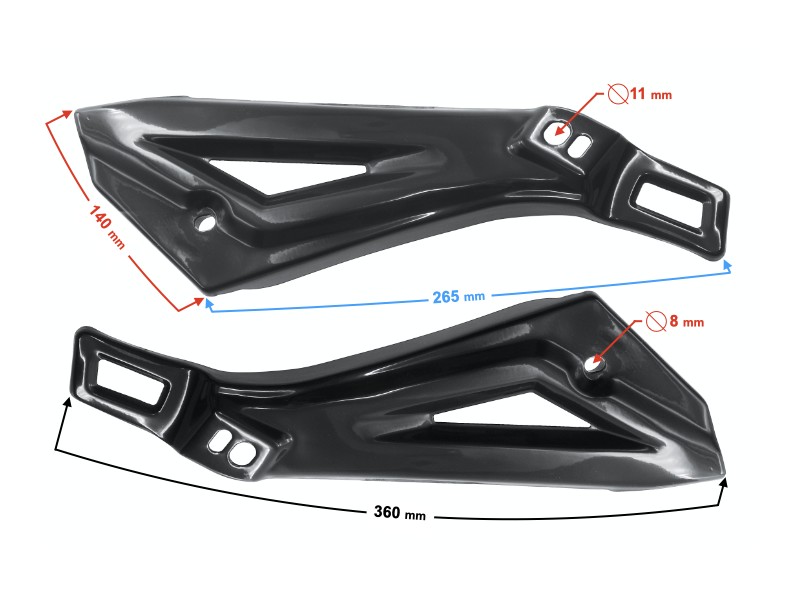 Footrest covers, black for Fighter 2