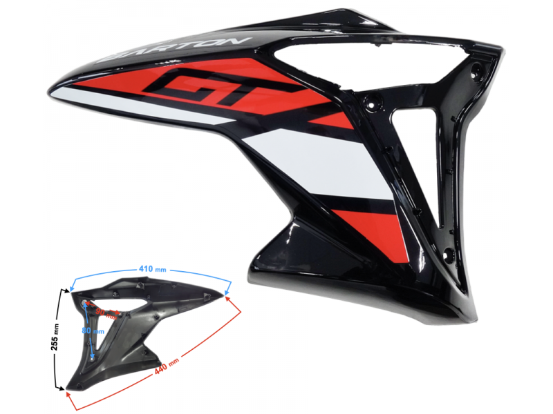 Fuel tank housing upper right red GT 125