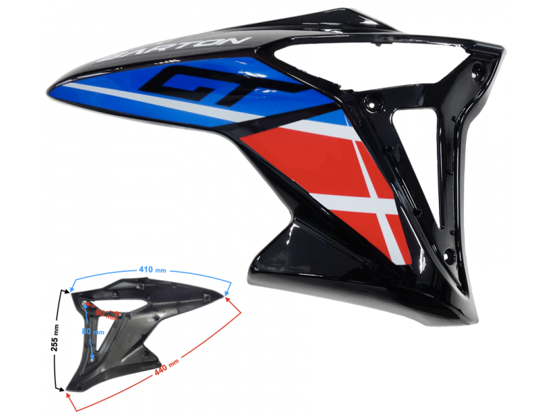 Fuel tank housing upper right white GT 125