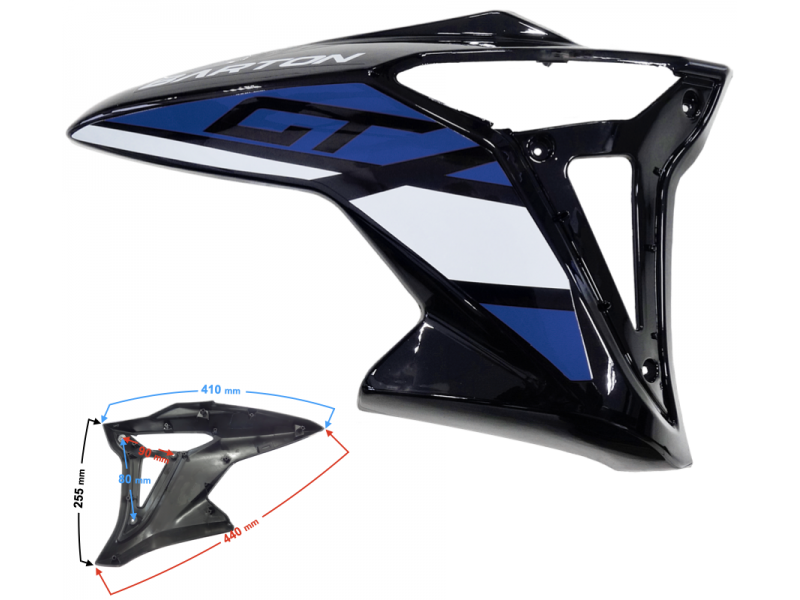 Upper right fuel tank housing blue GT 125