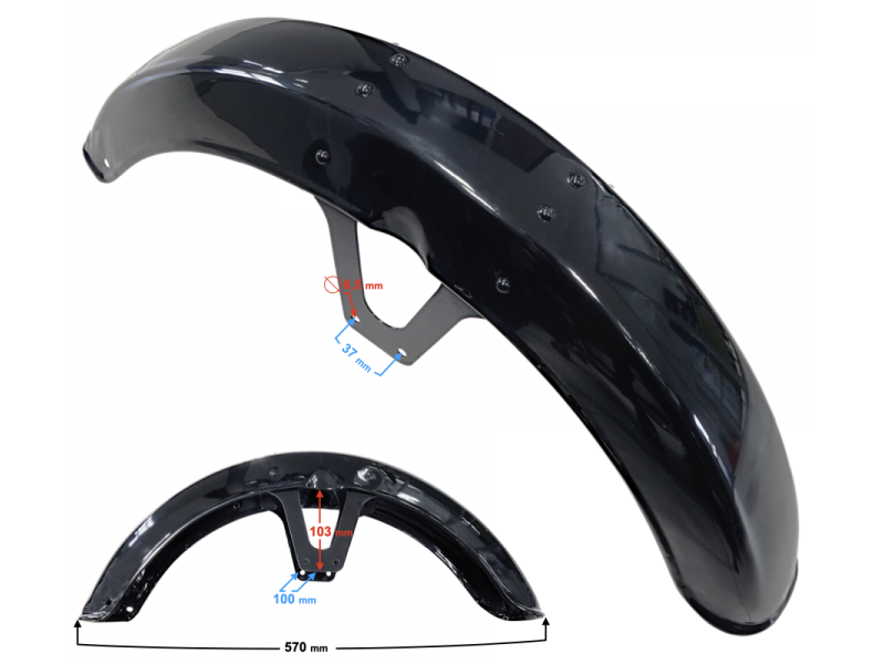 Front fender, black for Ranger Classic