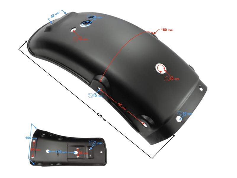 Rear fender cover for Cafe Racer motorcycle