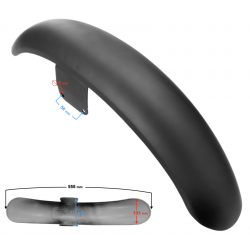 Front fender cover, graphite for Cafe Racer motorcycle