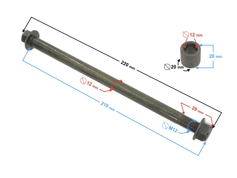 Front wheel axle for FR 2