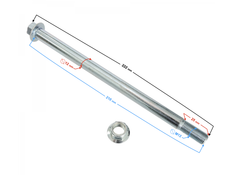 Front wheel axle for Sprint 2 moped